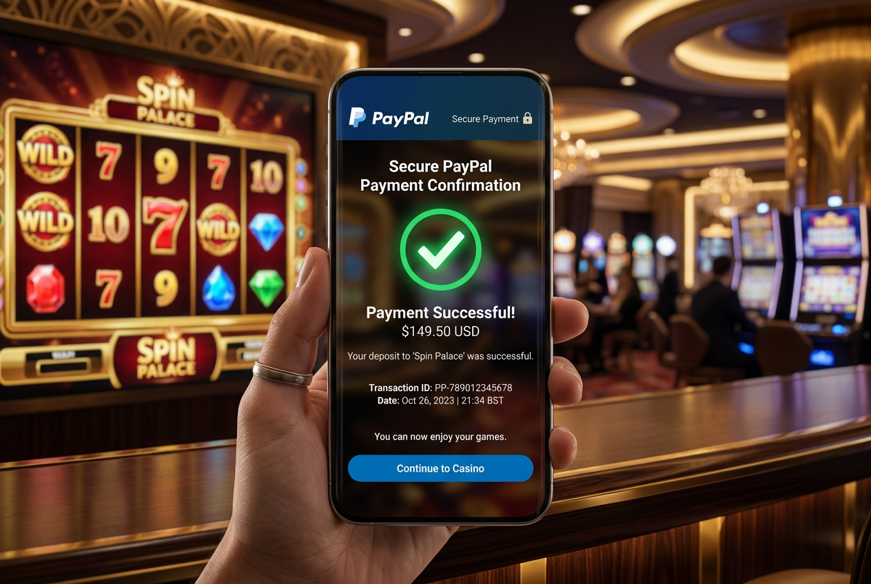 Elektroniczny portfel PayPal zintegrowany z interfejsem nowoczesnego kasyna online