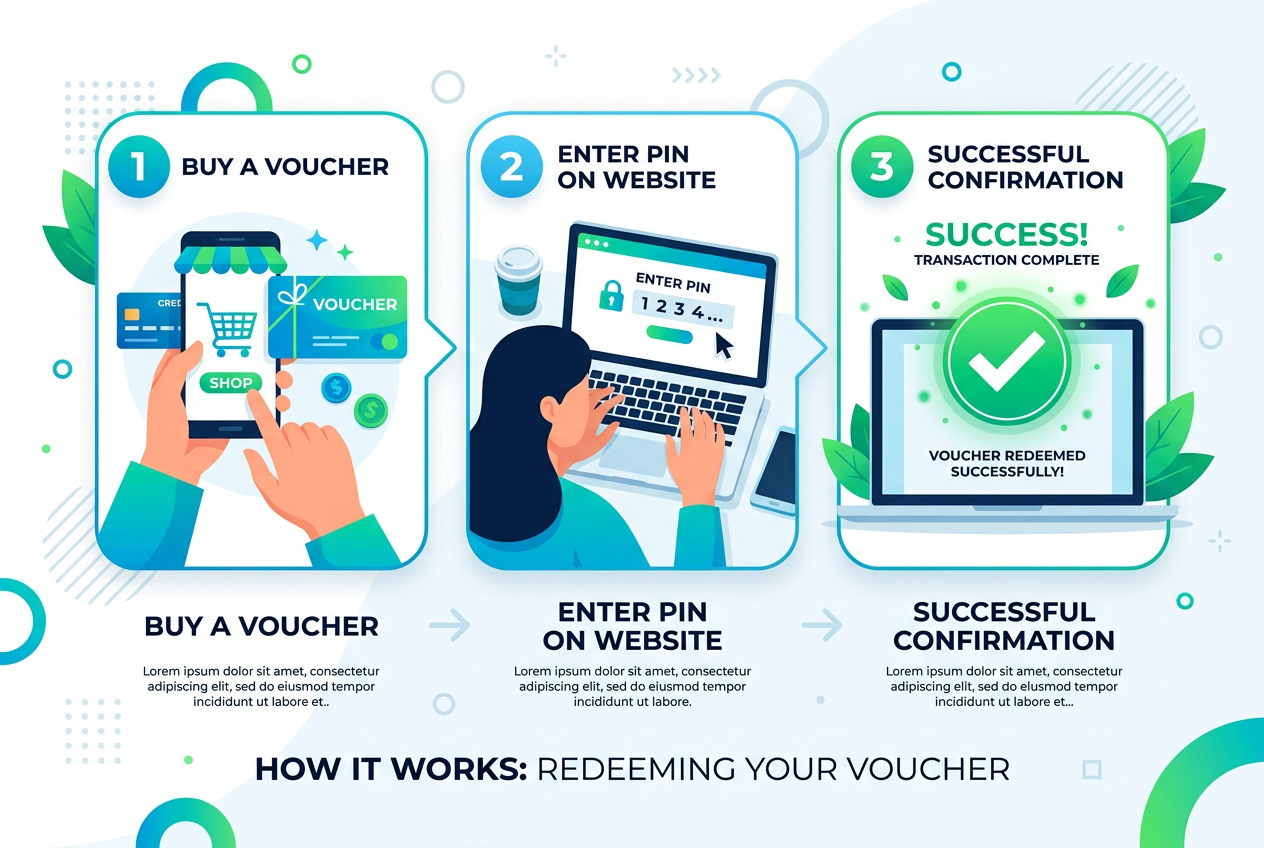 Step-by-step infographic showing how to deposit money in an online casino using Paysafecard